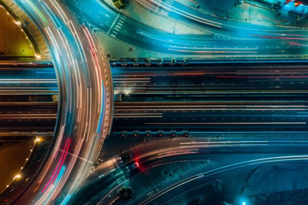 light trails on motorway