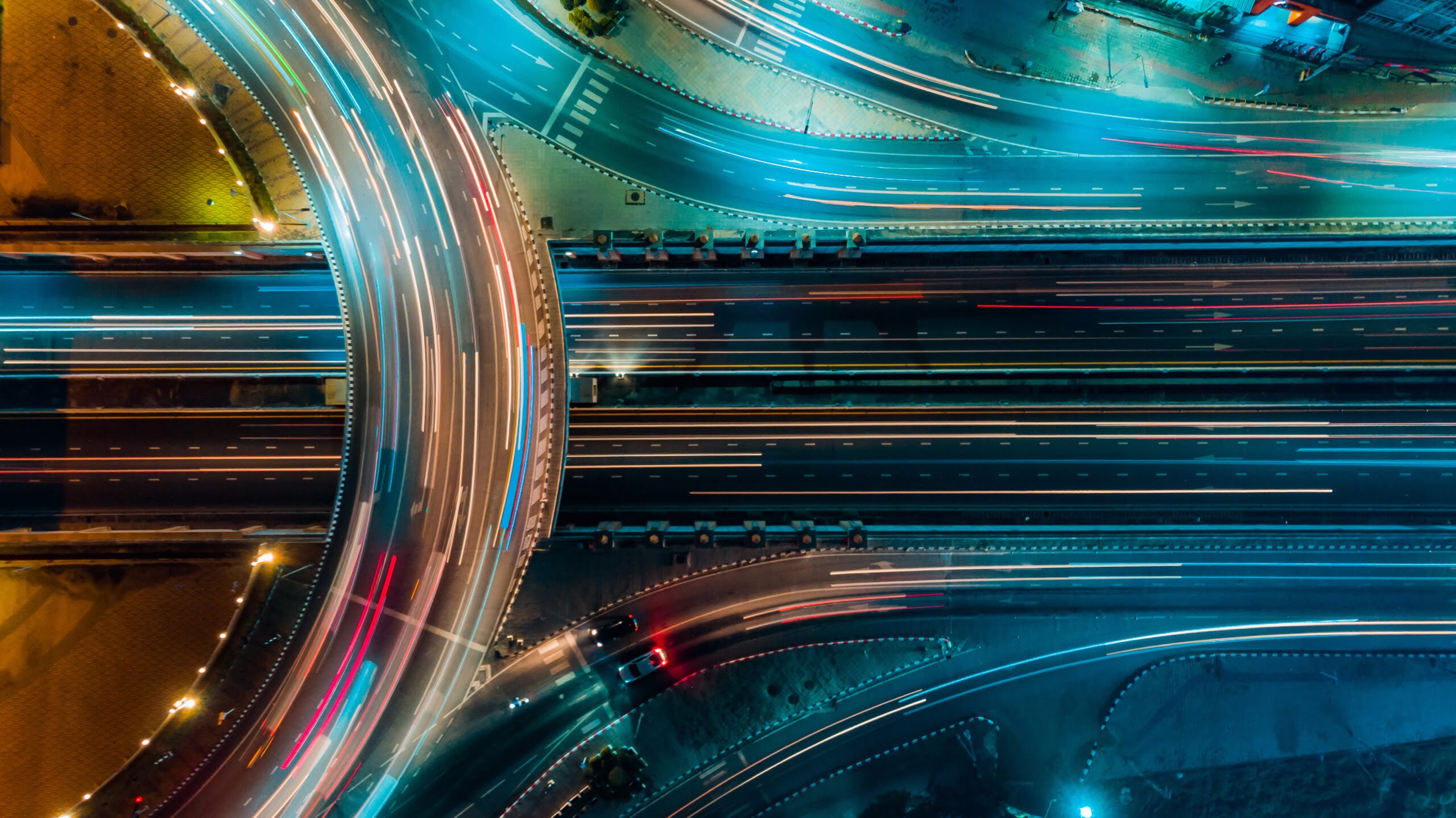 light trails on motorway