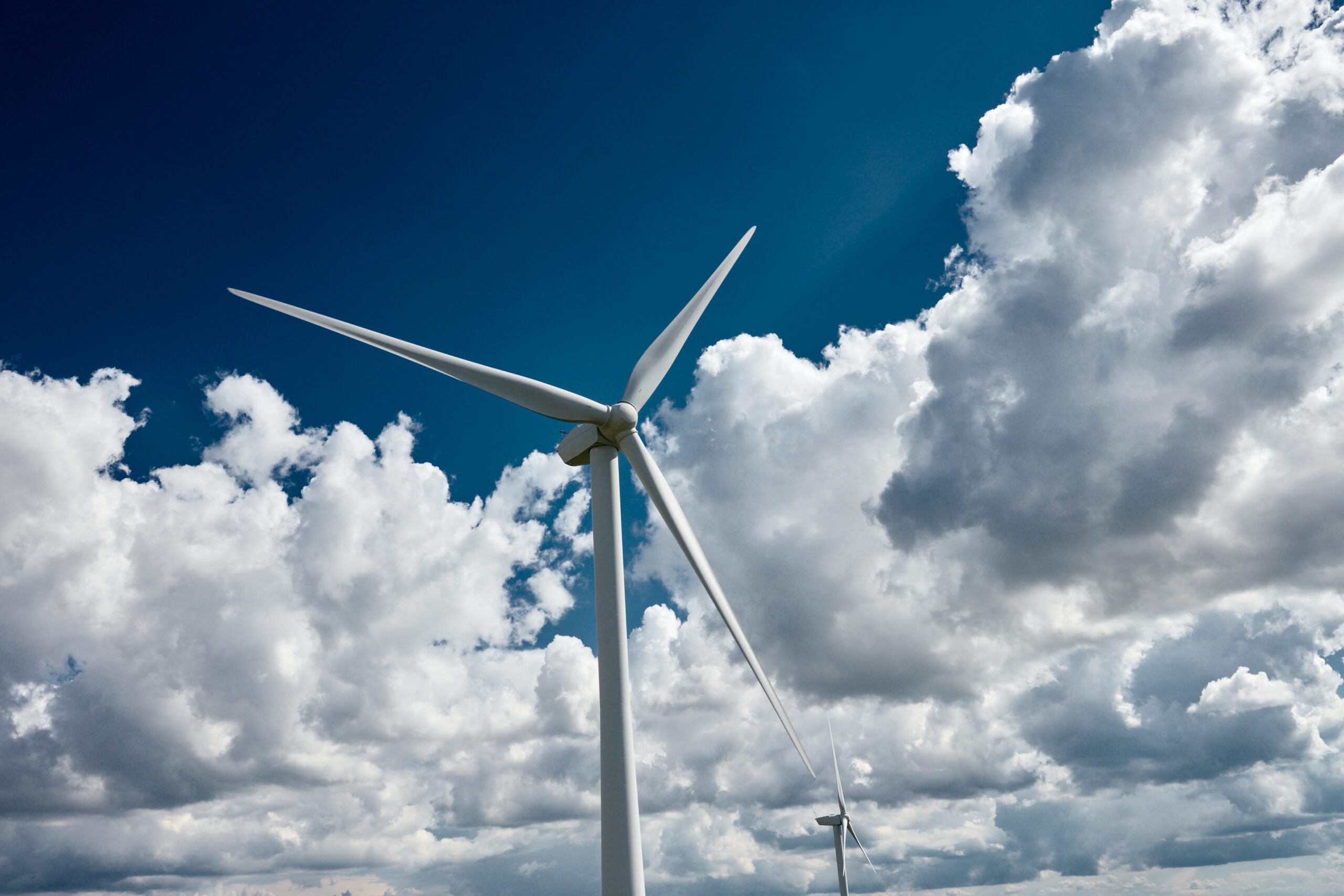 Wind Turbine, skies and clouds