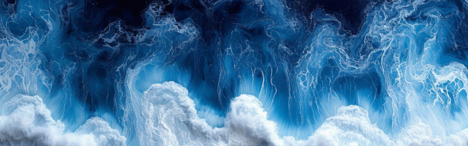 Deep-blue churning waves