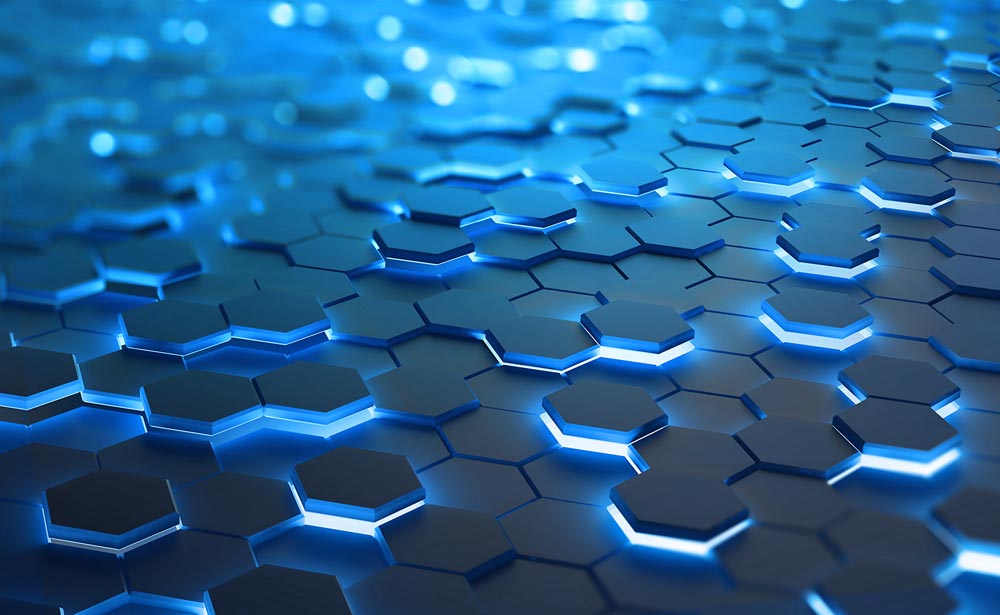 Hexagons on a lit background. (Source: AdobeStock)