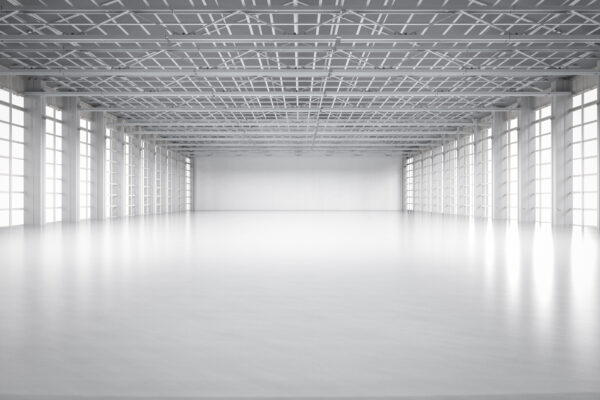 Empty factory hall.